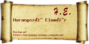 Harangozó Elemér névjegykártya